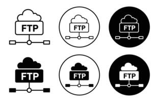 FTP icon Outline flat Icon vector