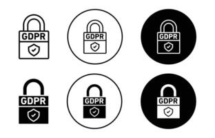 gdpr icon Outline flat Icon vector