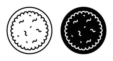 Rice in a plate icon Outline flat Icon vector