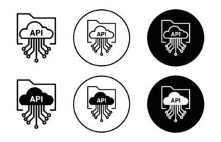 Api icon Outline flat Icon vector