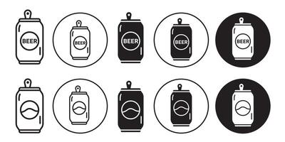 Tin can icon set collection for web vector