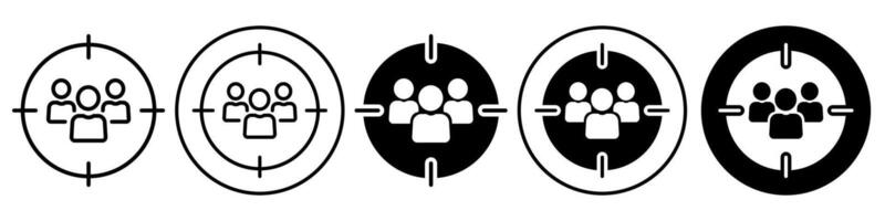Target Audience Icon set collection for web vector