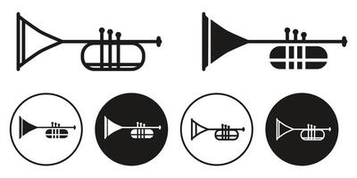 Trumpet icon set collection for web vector