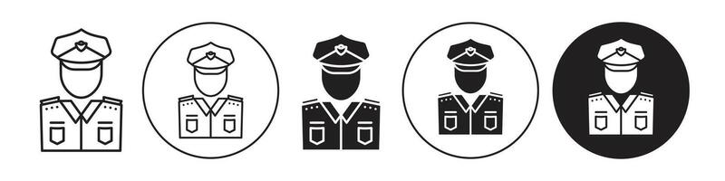 Officer Icon set collection for web vector