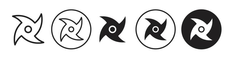 Ninja star icon set collection for web vector