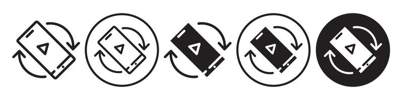 Mobile rotate Icon set collection for web vector