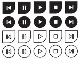 Media Player Icon set collection for web vector