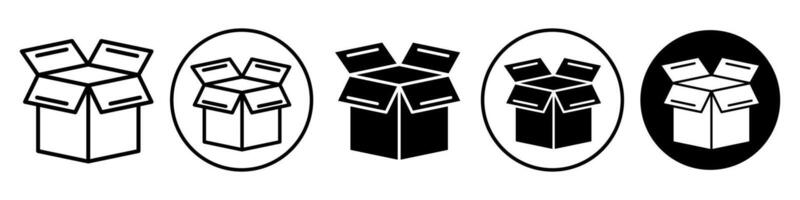 Open Box Icon set collection for web vector