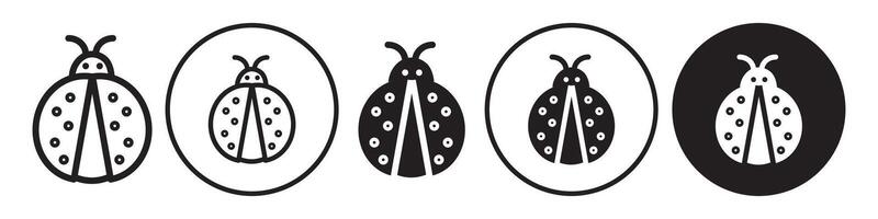 Ladybug icon set collection for web vector