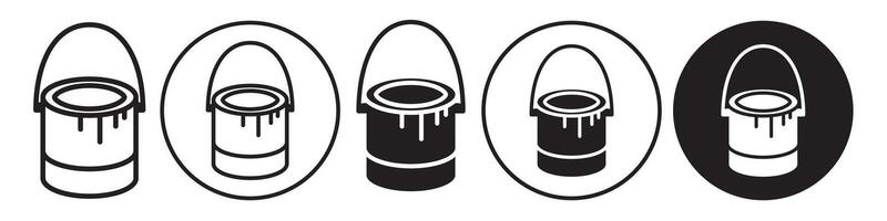 Paint bucket icon set collection for web vector
