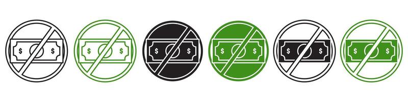 No Money Icon set collection for web vector
