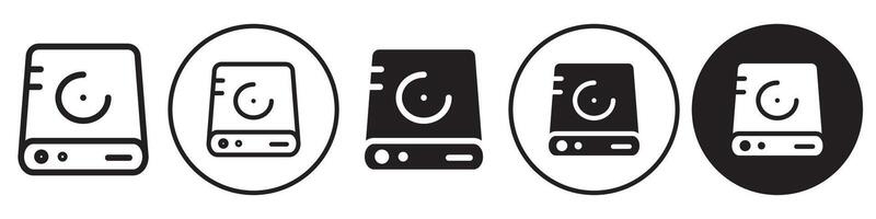 Hard drive icon set collection for web vector