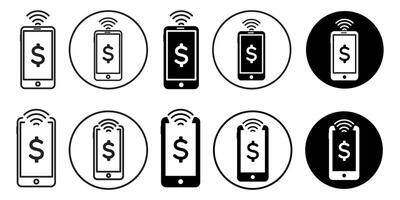 NFC Icon set collection for web vector