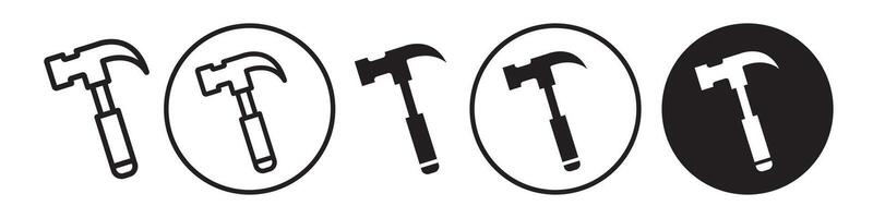 Hammer Icon set collection for web vector