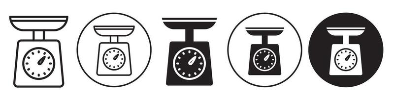 Kitchen scale icon set collection for web vector