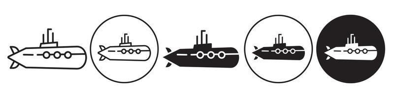 Submarine Icon set collection for web vector