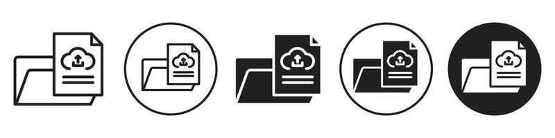 Upload file icon set collection for web vector