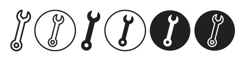 Wrench icon set collection for web vector