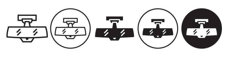 Rear View mirror Icon set collection for web vector
