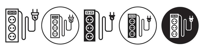 Electric Extension Cord Icon set collection for web vector