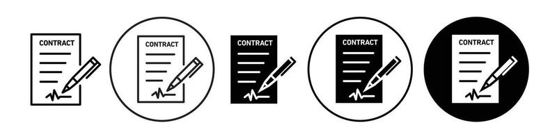 Contract icon set collection for web vector