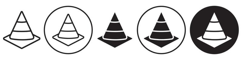 Safety cone icon set collection for web vector