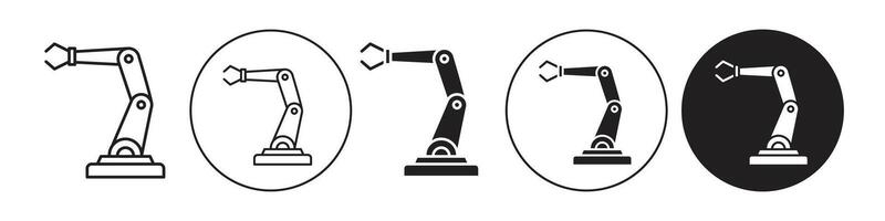 Robotic arm icon set collection for web vector