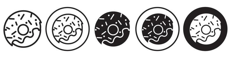 Donuts icon set collection for web vector
