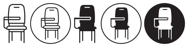 School Desk Chair Icon set collection for web vector