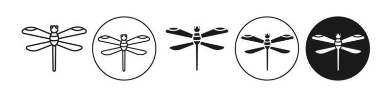 Dragonfly icon set collection for web vector