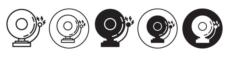 Fire Alarm Liine Icon set collection for web vector