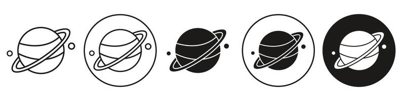 saturn planet icon set collection for web vector