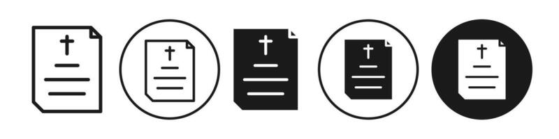 Death certificate icon set collection for web vector