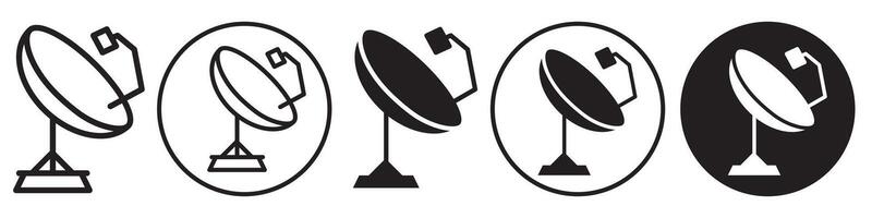 Satelite dish icon set collection for web vector