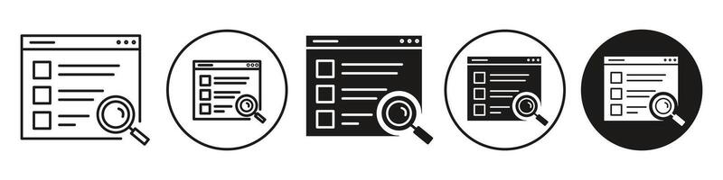 Search Result Icon set collection for web vector