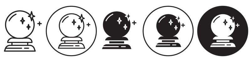 Crystal Ball line Icon set collection for web vector