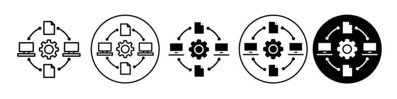 Data share icon set collection for web vector