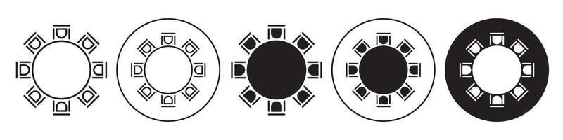 Round Table Icon set collection for web vector