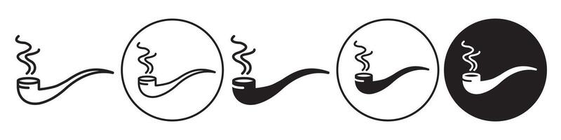 Smoking Pipe Icon set collection for web vector
