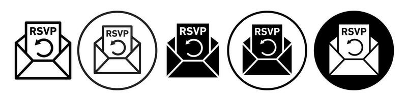 RSVP Icon set collection for web vector