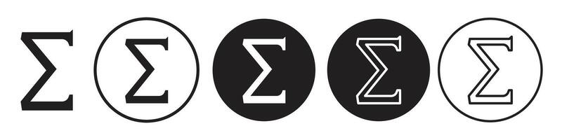 Sigma Symbol set collection for web vector
