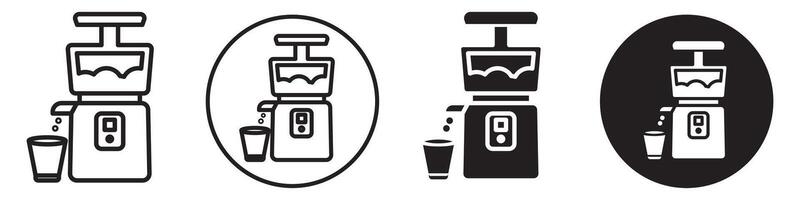 Cold Press Juicer set collection for web vector