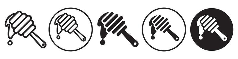 Dripping Honey Icon set collection for web vector