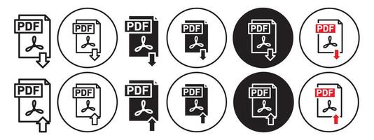 PDF icon set collection for web vector