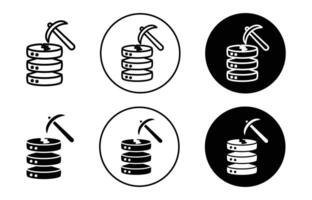 data mining icon Outline flat Icon vector