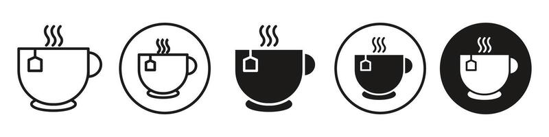 Tea Cup Icon set collection for web vector