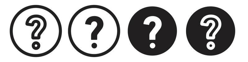 Question mark icon set collection for web vector