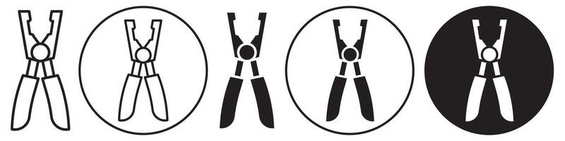 Plier Icon set collection for web vector
