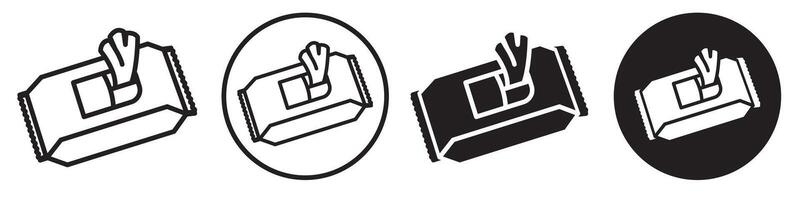 Wet Wipes Icon set collection for web vector