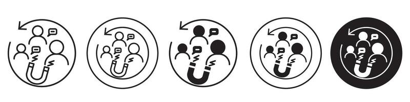 Useer engagement icon set collection for web vector